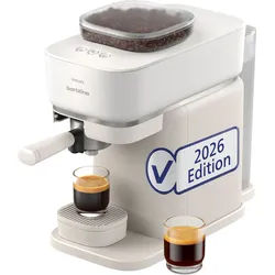 PHILIPS baristina Espressomaschine BAR305/00 mit Mahlwerk für ganze Bohnen, 16 bar Pumpendruck, Naturweiß​ weiß