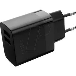 FIXC17N-2U-BK - USB-Ladegerät, 17 W, 5 V, 3,4 A, 2x USB-A, schwarz