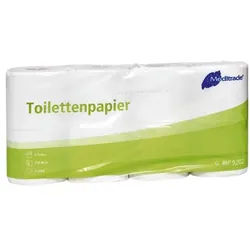 Meditrade Toilettenpapier 2-lagig 8 Rollen (1 Pack à 8 Rollen) weiß