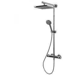 Schulte Brausegarnitur Schulte Duschmaster Rain D9641 Kopfbrause Eckig mit Thermostat chrom