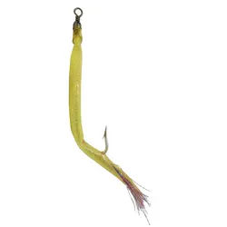 Mustad Kunstköder Kinetic Gummi Makks Deluxe mit Mustad Haken (4/0 -12/0) gelb 4/0