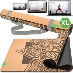 BACKLAxx® Yogamatte Kork mit Naturkautschuk 183x61x0,4cm 1 St braun