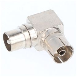 Goobay Koax-Winkeladapter: Koax-Buchse > Koax-Stecker 90° - Adapter-Stecker aus Metall