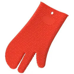 Kochblume Topfhandschuhe Silikon Handschuh, Hitzebeständig bis 230° rot
