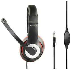 Gembird MHS-03-BKRD Headset (Komfortables, universell einstellbares Kopfband) schwarz