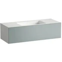 Laufen FOLIO Waschplatz H580FO55211111 1254x500x350 mm, mit Armaturenbank, mit einem Hahnloch, mittig, ohne Überlauf, Farbe: Fossilgrau