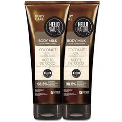 Hello Nature Body Milk Lotion für K√∂rperpflege mit Kokos√∂l BIO K√∂rperlotion 2x250 ml Unisex