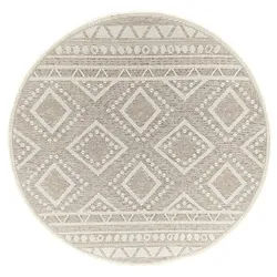Teppich THE CARPET "Calgary", beige, H:1mm Ø:160cm, Polypropylen, Teppiche, Teppich, moderner robuster In und Outdoor Teppich