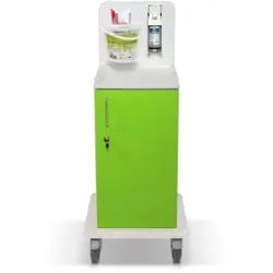 ETERNASOLID MULTICART Desinfektionswagen T11 mit Spenderhalterung, Reinigungswagen mit Desinfektionsspender für 500 ml Euroflaschen, Farbe: grün
