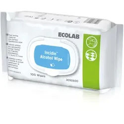 ECOLAB IncidinTM Alcohol Wipe Desinfektionstücher, Tücher zur alkoholischen Schnelldesinfektion von Medizinprodukten, 1 Packung = 100 Tücher