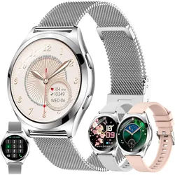 SGDDFIT Smartwatch (3,2 cm, android ios), Herren Smartwatch mit 1.27" Display, Bluetooth Telefonie silberfarben