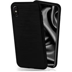 moex Brushed Case für iPhone X – Silikon Handyhülle, Backcover in Aluminium Optik