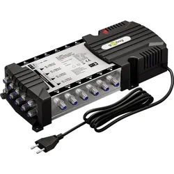 Goobay Sat-Multischalter 9 Eingänge/12 Ausgänge - Verteiler für max. 12 Teilnehmer von zwei Satelliten