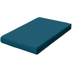 Schlafgut Boxspring-Spannleintuch , Petrol , Textil , 90-100x190-220 cm , Grüner Punkt, Textiles Vertrauen - Oeko-Tex®, Hohenstein, AZO-frei, Oeko-Tex® Made IN Green , Rundumgummi, bügelfrei, keine Sondergrößen, weich und anschmiegsam, perfekter Sitz , Heimtextilien, Bettwäsche & Leintücher, Leintücher, Spannleintücher Boxspringbett