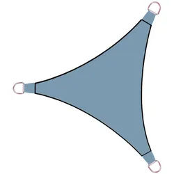 PEREL Sonnensegel, dreieckiges 5,6-11m2 Dreiecksegel Sonnenschutz-Segel Terrasse & Balkon blau|grau 360 cm x 360 cm x 360 cm