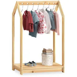 Idimex Kinder Kleiderständer Sally , Naturfarben , Holz , Kiefer , Vintage , 78x118x42 cm , FSC Mix , Babymöbel & Kindermöbel