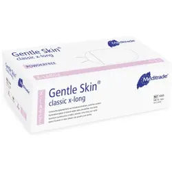 Meditrade Gentle Skin® classic x-long Untersuchungshandschuh, Einmalhandschuh aus Latex - Puderfrei, unsteril, extralanger Schaft, 1 Karton = 10 x 100 = 1000 Stück, Größe M