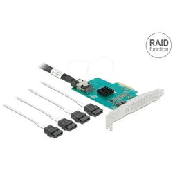 DELOCK 89051 - PCIe x4 > 4 x SATA III, 6Gb/s, low profile