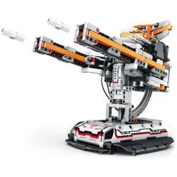 Reobrix 99002 Spielbausteine, (Klemmbaustein Set, 850 St., Bauset), Fernsteuerbares Technikmodell mit drehbarem Turm