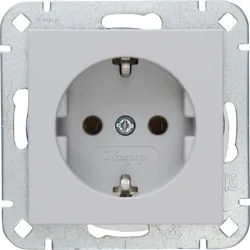 Kopp 949334008 HK07 - Schutzkontakt-Steckdose, Farbe: grau matt