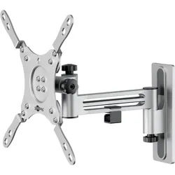 Goobay TV-Wandhalterung Caravan FULLMOTION (M), silber - Halterung für Fernseher von 13 bis 43 Zoll (33 – 109 cm), max. 15 kg, vollbeweglich: schwenkbar, neigbar, bis zu 23,6 cm ausziehbar