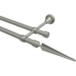 GARDINENSTANGE Primus Lorenzo 480 cm (geteilt in 3 x 160 cm), 2-läufig (ohne Ringe), 16 mm Ø Chrom matt