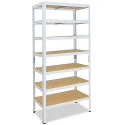 shelfplaza HOME 200x80x30 cm Schwerlastregal in weiß mit 7 Böden und 125 kg Traglast pro Boden