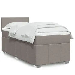 vidaXL Boxspringbett, Boxspringbett mit Matratze Taupe 80x200 cm Stoff