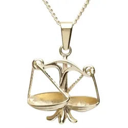 OSTSEE-SCHMUCK Kette mit Anhänger Ostsee-Schmuck Kette mit Anhänger Tierkreiszeichen Waage (2-tlg) goldfarben 42 cm