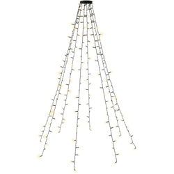Goobay 200 LED-Baummantel mit Ring - mit Timer- und Memory-Funktion, 8 Leuchtmodi, 24-V-Außentrafo, warmweiß (3000 K), für den Innen- und Außenbereich (IP44)