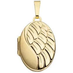 JOBO Medallionanhänger Anhänger Medaillon oval, 333 Gold gelb|goldfarben