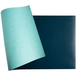 Exacompta 29142E Flexible Schreibunterlage Home Office, aus zweifarbigem Kunstleder (Polyurethan), widerstandsfähig, 40 x 80 cm, tropisch/blaugrün