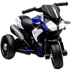 Homcom Kinder-Elektromotorrad mit Musik, 3 km/h, für 3-5 Jahre Kinder , Blau , Metall , 42x52x86 cm , Freizeit & Co, Gartenspielzeug, Kinder-Elektrofahrzeuge