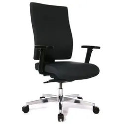 Topstar Drehstuhl , Schwarz, Alufarben , Textil , Drehkreuz , 50x106-122x46-51 cm , Lga, Made in Germany , Stoffauswahl, ergonomische Rückenlehne , Büromöbel, Bürostühle, Drehstühle