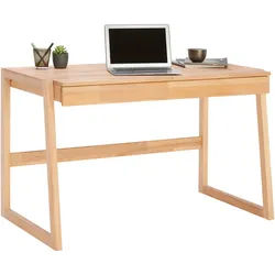 Linea Natura Schreibtisch , Kernbuche , Holz , Kernbuche , massiv , 1 (geteilt in 2 Fächern) Schublade(n) Schubladen , rechteckig , eckig, U-Form , 65x75x120 cm , Holzmöbel, Holztische, Schreibtische Holz, Schreibtische Holz