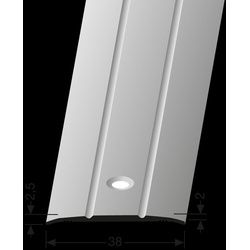 Corpet Küberit Übergangsprofil Aluminium 38 mm selbstklebend - edelstahl - Länge 90 cm