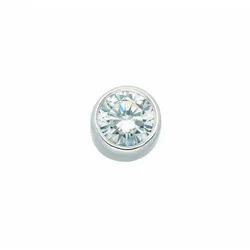 Adelia ́s Kette ohne Anhänger Damen 585 Weißgold Anhänger mit Zirkonia Ø 7 mm, Schmuckset - Set mit Halskette silberfarben