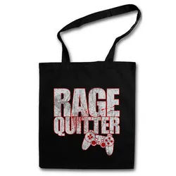 Urban Backwoods Beuteltasche Rage Quitter Stofftasche Gamer Games Gaming Video PC RPG Roleplay (1-tlg), MMORPG Online Rpg Larp schwarz