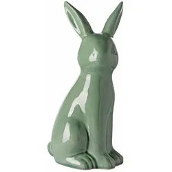 Fink Dekofigur FABIUS Figur - grün - Keramik - H. 25cm x B. 10,8cm - Dekohase (1xDeko Hase, Figur - Schmuckfiguren), Dekofiguren Set - Stilvolle Figuren & Dekoobjekt für Ihr Zuhause grün