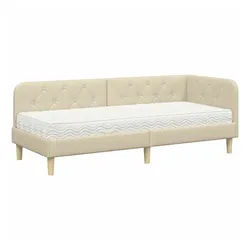 vidaXL Bett Eckbettgestell Creme 80 x 200 cm Stoff (1-tlg)