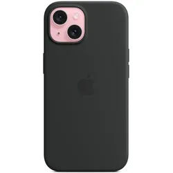 APPLE Silikon Case mit MagSafe für iPhone 15 schwarz