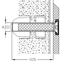 Befestigungs-Set für Wände aus Lochstein oder Vollbaustoff passend zu Serie Cavere