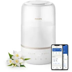 Philips Luftbefeuchter HU1510 1000 Series, ultraschall, 3 l Wassertank, für 41 m2 Räume, mit Aroma-Diffusor, Stimmungslicht, App verbunden weiß