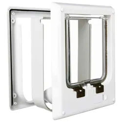 TRIXIE 4-Wege Freilauftür elektromagnetisch, 21,1 x 24,4 cm, weiß