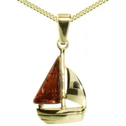 OSTSEE-SCHMUCK Kette mit Anhänger Ostsee-Schmuck Kette mit Anhänger Schiffchen (2-tlg) goldfarben 45 cm