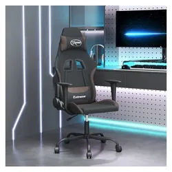 vidaXL Bürostuhl Gaming-Stuhl Drehbar Schwarz und Taupe Stoff Drehstuhl Arbeitsplatz H schwarz