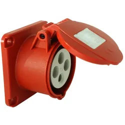 CEE Einbausteckdose gerade 400V 32A 4P 75x75 mm 0043
