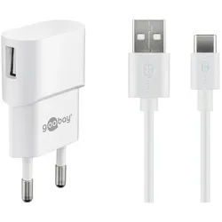 goobay Ladekabel mit Adapter USB A 1.0 m weiß