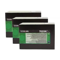 Lexmark 702X Toner Black 3 Pack