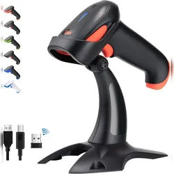 Tera Barcode Scanner 2D 1D 2.4 GHz/Bluetooth/USB2000mAh Akku /Kabel/Ständer, HW0002 Koralle 1 Stück